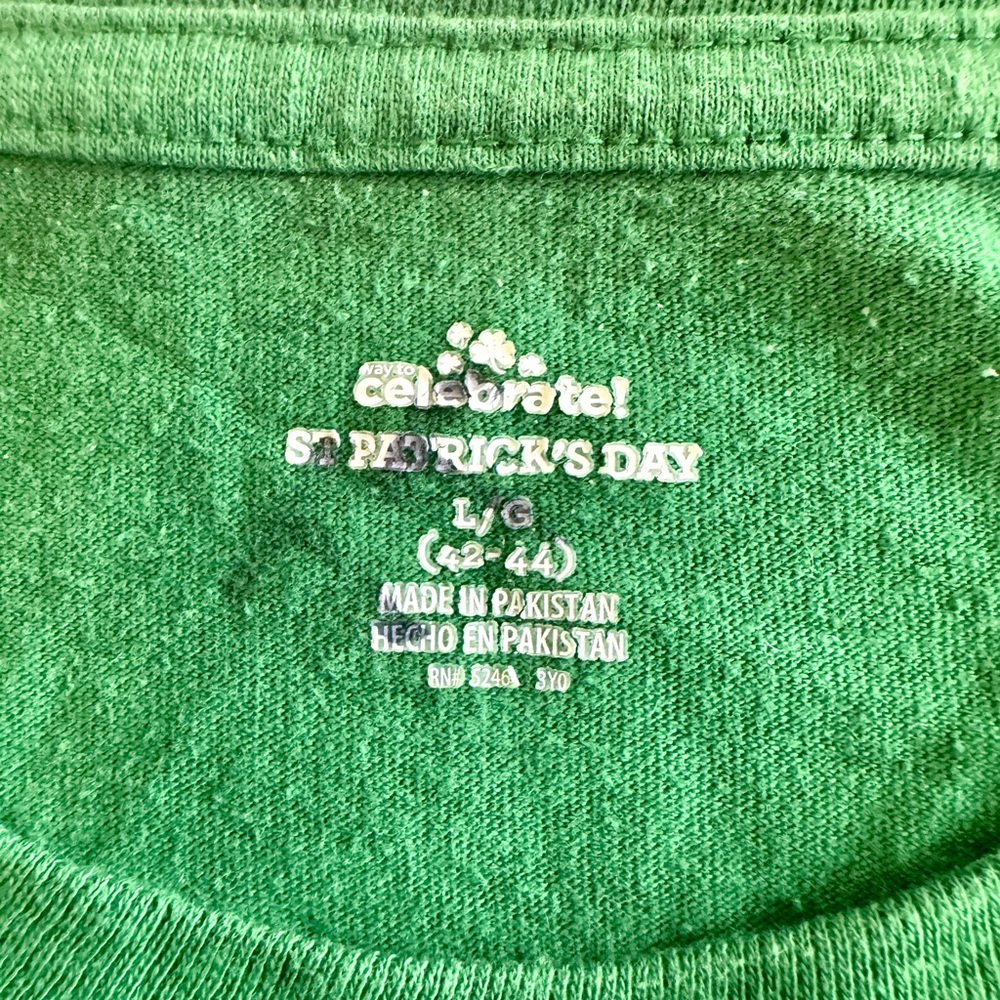 Lucky Shamrock St Patricks Day Graphic T Shirt Large Green - Picture 2 of 8